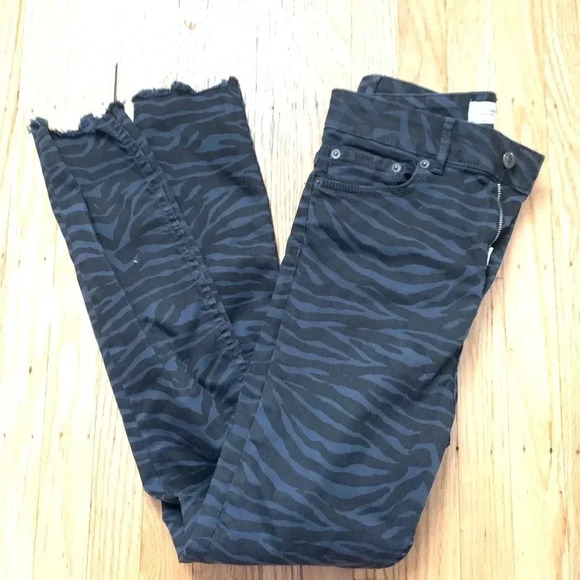 NWT Zara Dark Denim Zebra high waisted Denim 6 - Picture 3 of 8